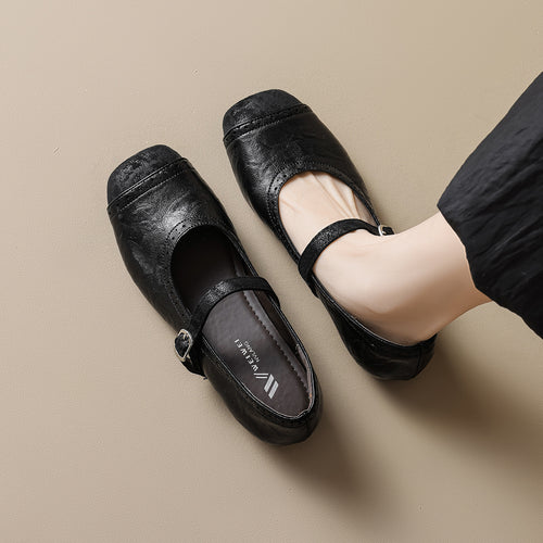 Damen Ballerinas mit hochwertigem Textil und verstellbarem Riemen R&B