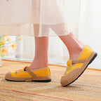 Damen klassische Espadrilles mit handgestickten Blumenmotiven