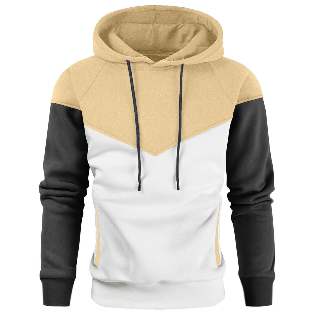 Herren modischer Hoodie mit innovativem Patchwork-Design R&B