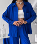 Damen Lässige Hemdbluse aus leichtem Material R&B