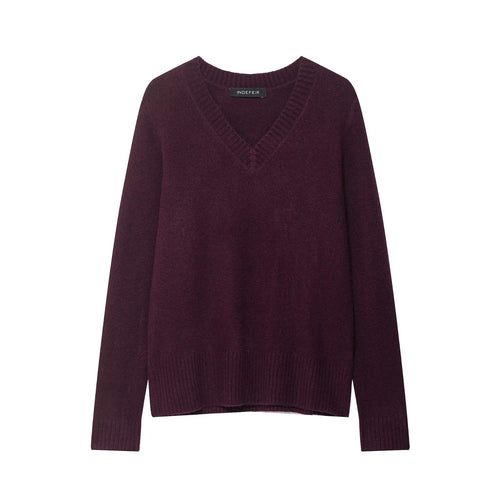 Damen V-Ausschnitt Strickpullover R&B