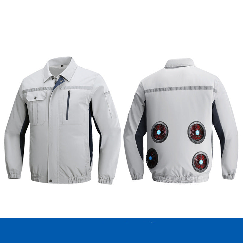 Herren nan atmungsaktive Arbeitsjacke mit integrierten Rückenlüftern und reflektierenden Streifen R&B