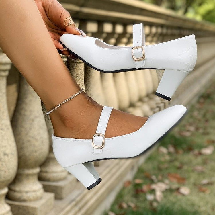 Damen elegante Pumps mit modischer Schnalle R&B