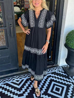 Damen Maxikleid mit eleganten Stickereien R&B