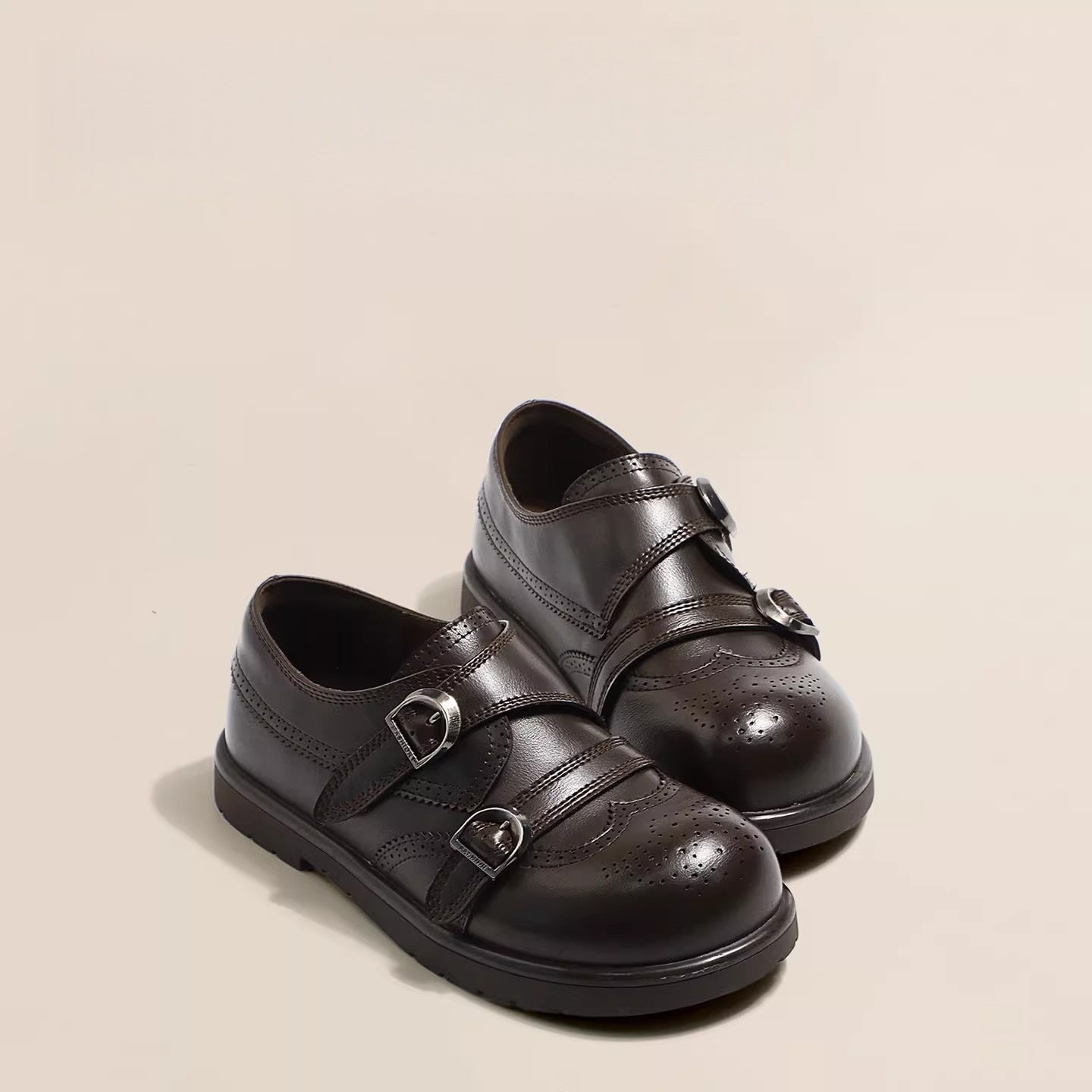 Damen elegante Schnürschuhe mit doppelt verstellbarem Schnallenverschluss und modischem Design R&B