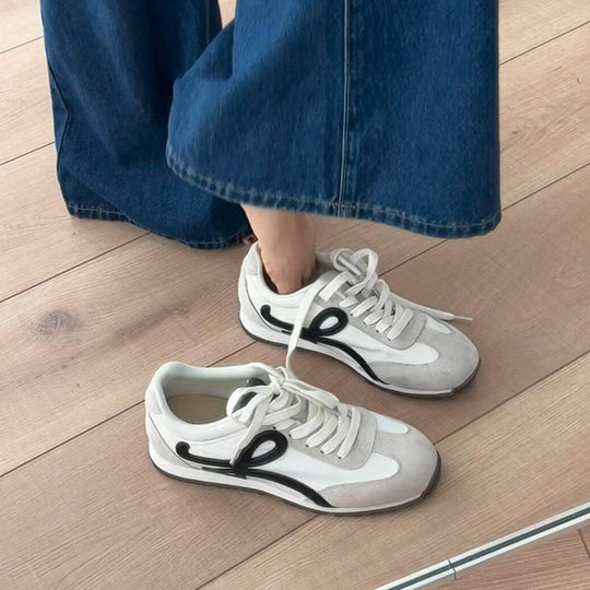 Damen modische Sneakers mit atmungsaktiver Oberflächenstruktur und dämpfender Sohle R&B