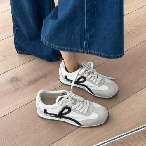 Damen modische Sneakers mit atmungsaktiver Oberflächenstruktur und dämpfender Sohle R&B