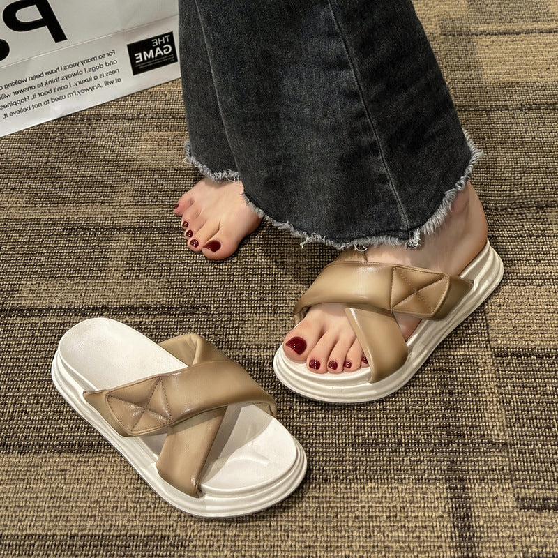 Damen Komfortable Sandalen mit modernem Querriemen R&B