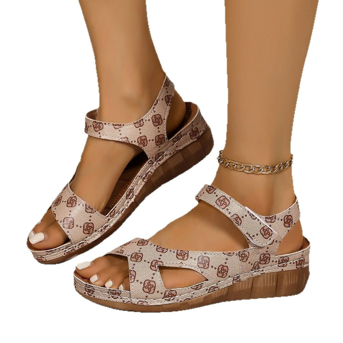 Damen bequeme Riemchen-Sandalen mit anatomischem Fußbett R&B
