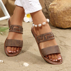 Damen Bunte Leder-Sandalen R&B
