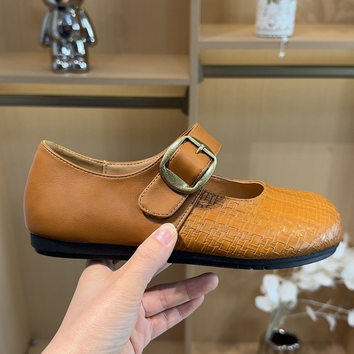 Damen Ballerinas mit eleganter Schnallenverzierung und komfortablem Fußbett R&B