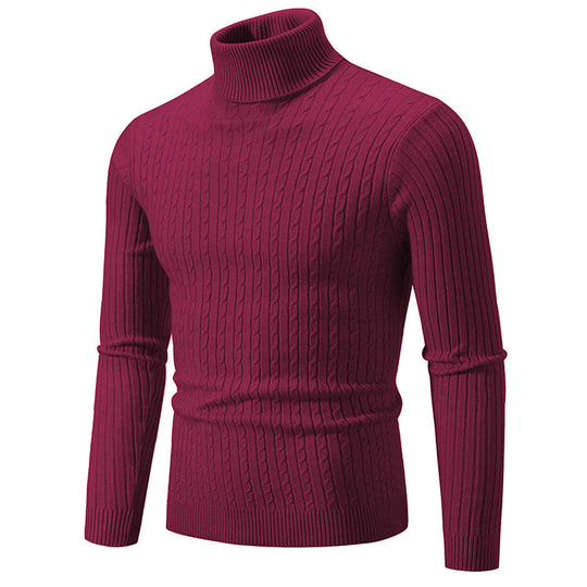 Herren Rollkragenpullover mit strukturiertem Kabelstrickdesign R&B