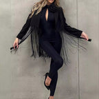 Damen Jumpsuit mit Dekolleté und floralem Akzent R&B