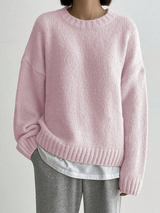 R&B | Pullover - Damen Herbst Oversized Rundhals Strickpullover