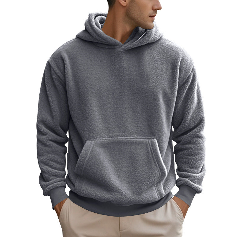 Herren Kuscheliger Fleece-Hoodie mit Kängurutasche R&B