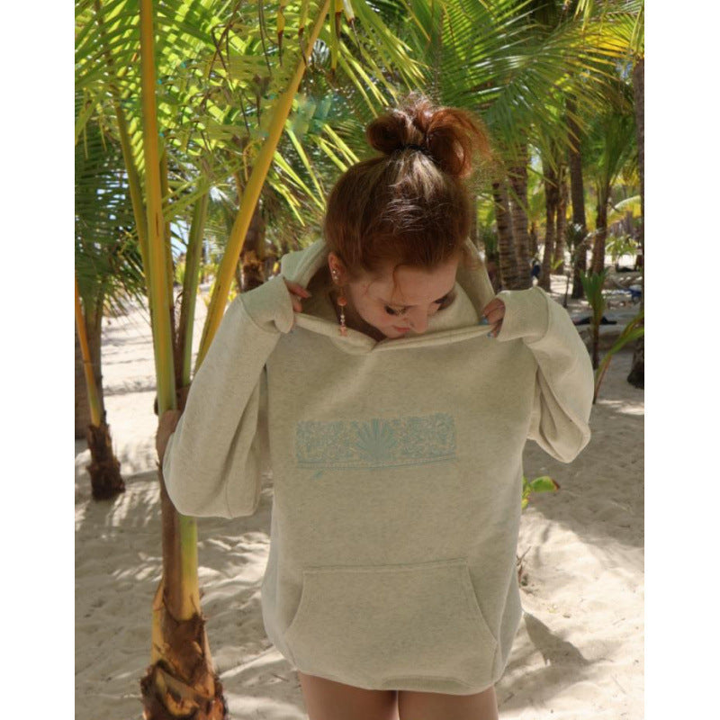 Damen Oversized Kapuzenpullover mit kreativer Grafik und bequemer Passform R&B