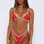 Damen Triangel-Bikini mit modischen Kontrastnähten R&B