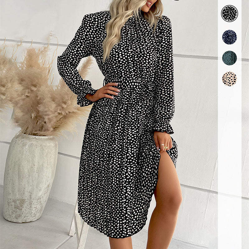 Damen Midi-Kleid mit schlanker Silhouette und verspieltem Bindegürtel R&B