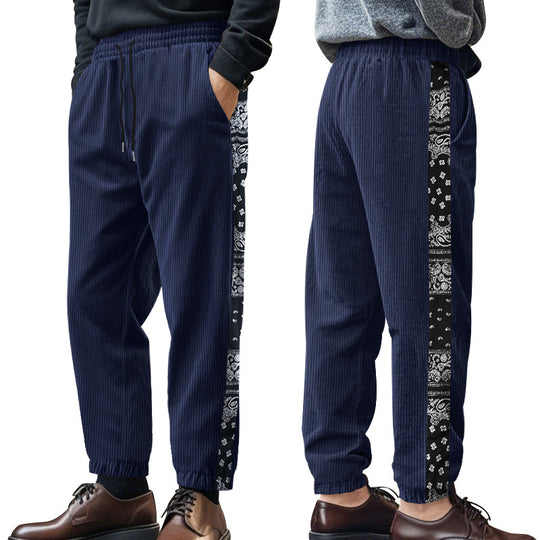 Herren Freizeit-Hose mit elastischem Bund und stylischem Bandana-Design R&B