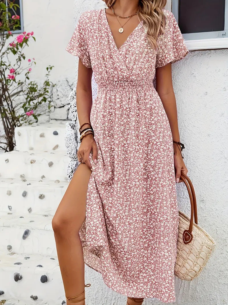 Damen Maxi-Kleid mit floralen Mustern R&B