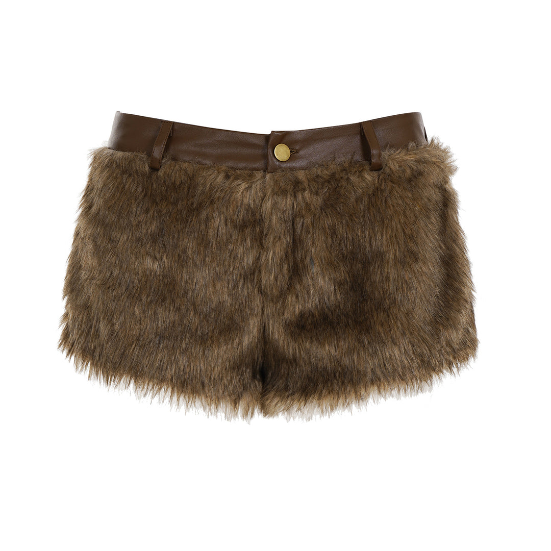 Damen Kunstfell-Shorts R&B