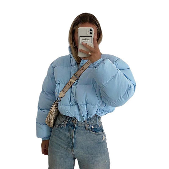 Damen Steppjacke mit hohem Kragen und kürzerem Schnitt R&B