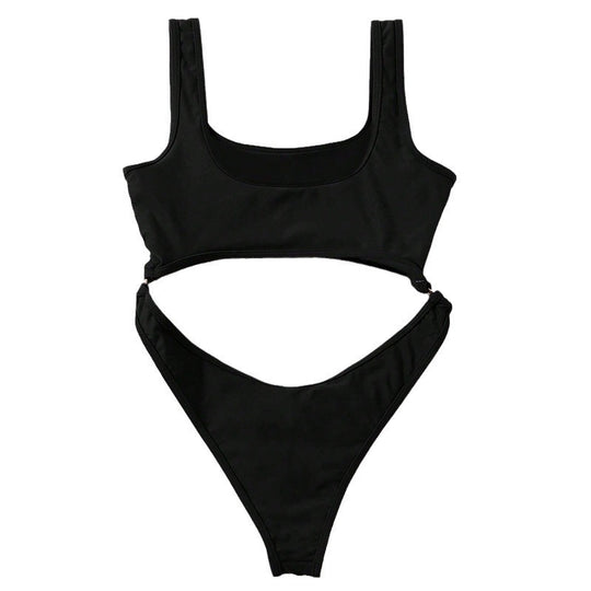 Damen Cut-Out Einteiler Badeanzug R&B