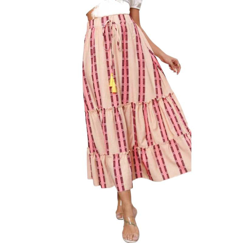 Damen Maxi-Rock mit voluminösen Rüschendetails und knöchellanger Passform R&B
