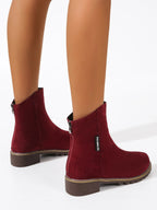 Damen Modische Ankle Boots aus Wildleder mit Reißverschluss R&B