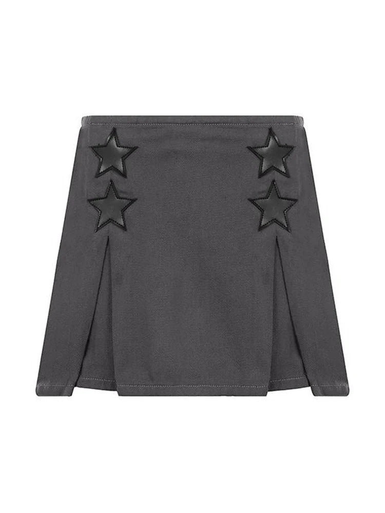 Damen Minirock mit strukturierten Sternen-Details und hochwertigem Material R&B