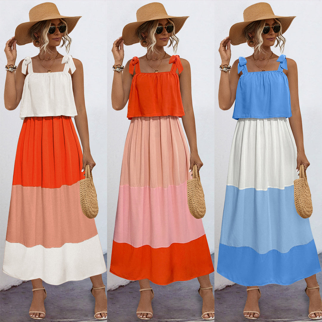 Damen Sommerliches Maxikleid mit verspieltem Bandeau-Oberteil und fließendem Rock R&B