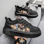 Damen modische Sneakers mit einzigartigem Ethno-Design und bequemer Plattformsohle R&B