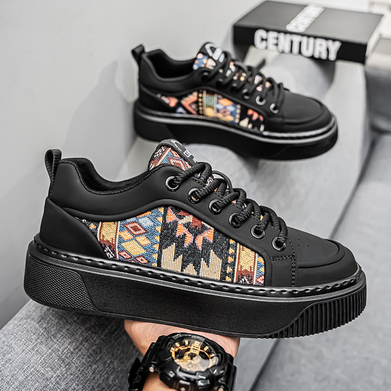 Damen modische Sneakers mit einzigartigem Ethno-Design und bequemer Plattformsohle R&B