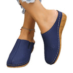 Damen Komfortable Clogs mit atmungsaktivem Leder-Obermaterial und elegantem Holz-Detail