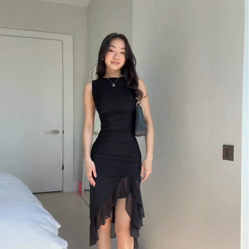 Damen Elegantes Kleid mit Rüschendetails und figurbetontem Schnitt R&B