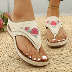 Damen Elegante und bequeme Hausschuhe mit Blumenstickerei R&B