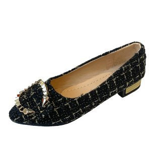 Damen elegante Slipper mit glitzerndem Schmuckdetail R&B