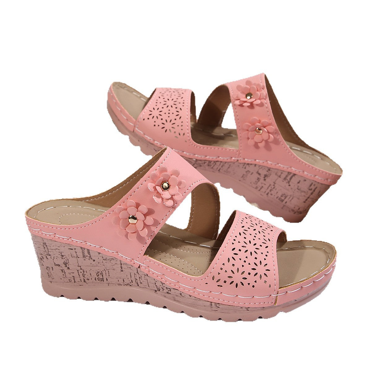 Damen Bequeme Riemensandalen mit floralen Akzenten