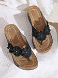 Damen Zehentrenner-Sandalen mit floralem Design und gepolsterter Sohle R&B