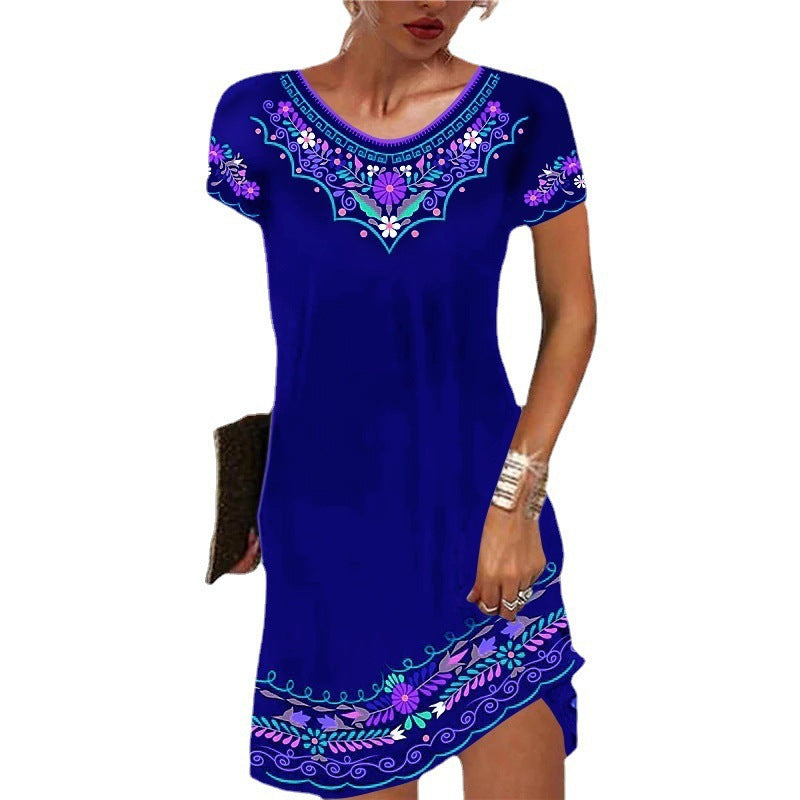 Damen Sommerliches Freizeitkleid mit kunstvollem Stickdesign R&B