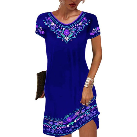 Damen Sommerliches Freizeitkleid mit kunstvollem Stickdesign R&B