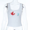 Damen Crop-Top mit maritimen Stickereien R&B