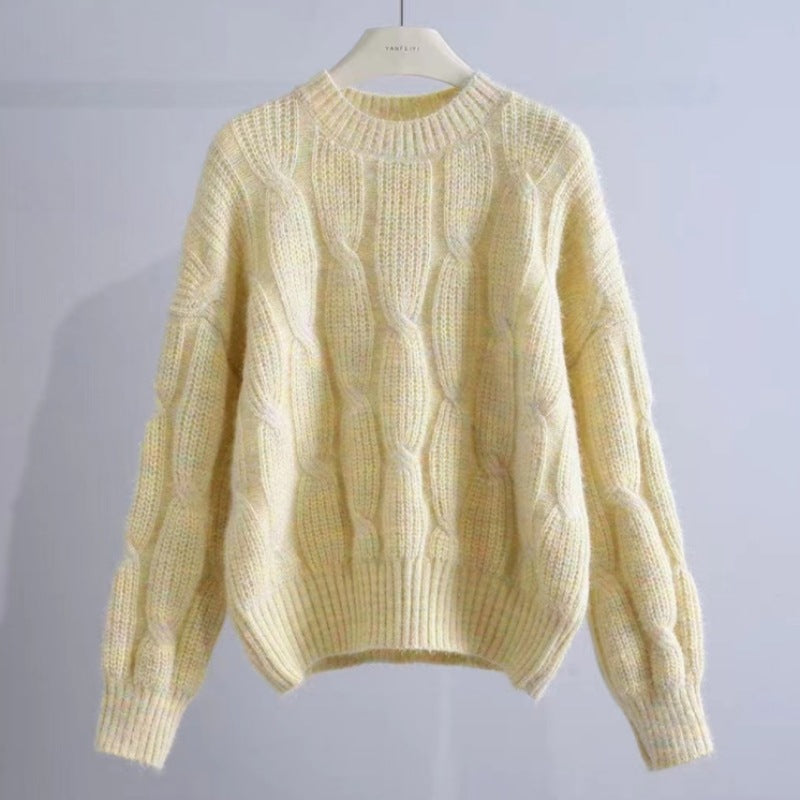 Damen Grobstrickpullover mit innovativem Wellenmuster R&B