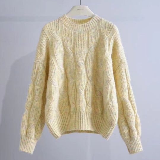 Damen Grobstrickpullover mit innovativem Wellenmuster R&B