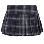 Damen Minirock mit dekorativen Knopfdetails und senkrechten Streifen R&B