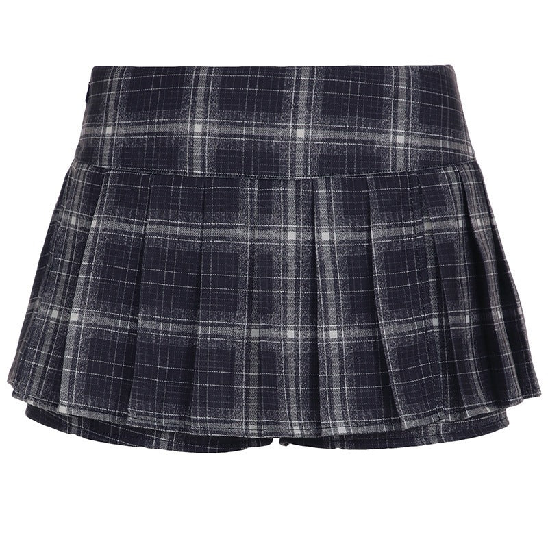 Damen Minirock mit dekorativen Knopfdetails und senkrechten Streifen R&B