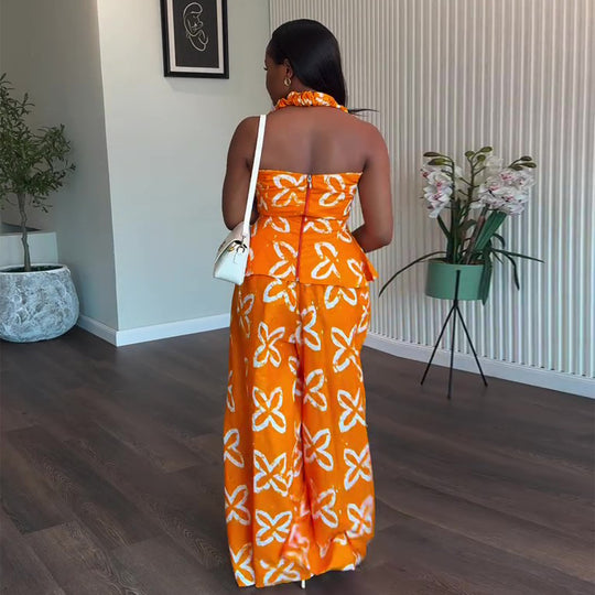 Damen Maxikleid mit breitem Trager und praktischen Seitentaschen R&B