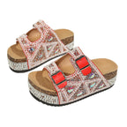 Damen Glamouröse Plateau-Sandalen mit funkelnden Strassdetails und komfortabler Sohle