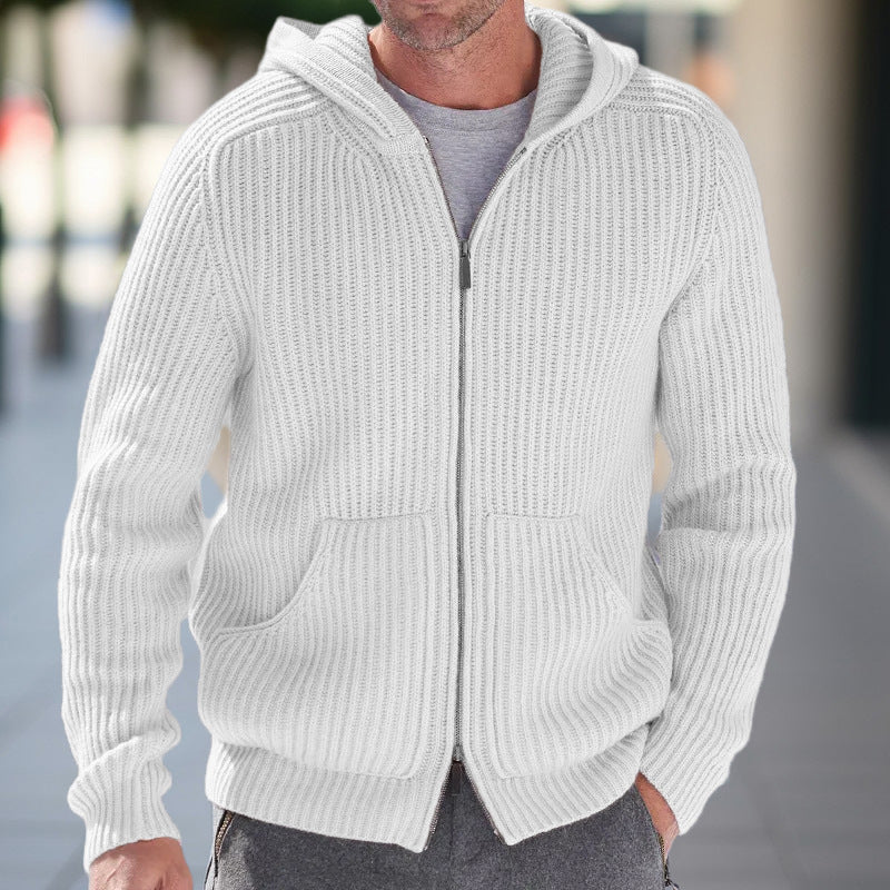 Herren Strickjacke mit strukturierter Oberfläche und praktischen Taschen R&B