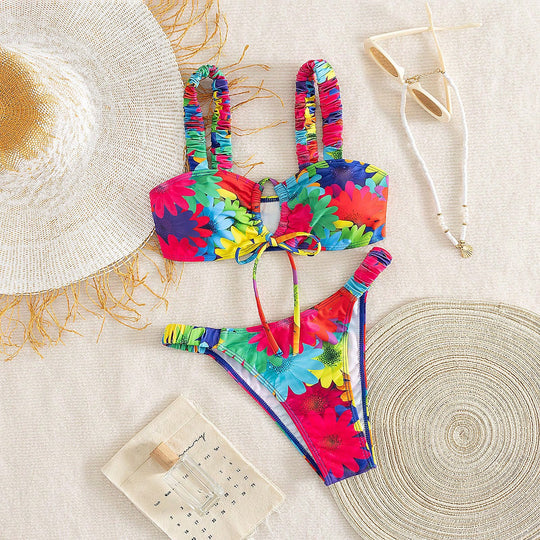 Damen Bunt blühender Bikini R&B